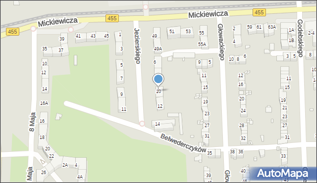 Wrocław, Jezierskiego Franciszka Salezego, ks., 10, mapa Wrocławia