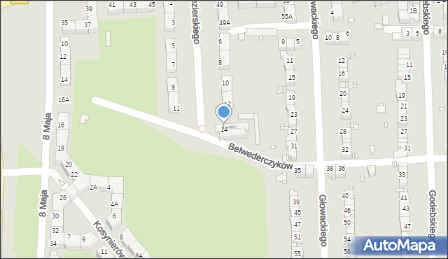 Wrocław, Jezierskiego Franciszka Salezego, ks., 14, mapa Wrocławia