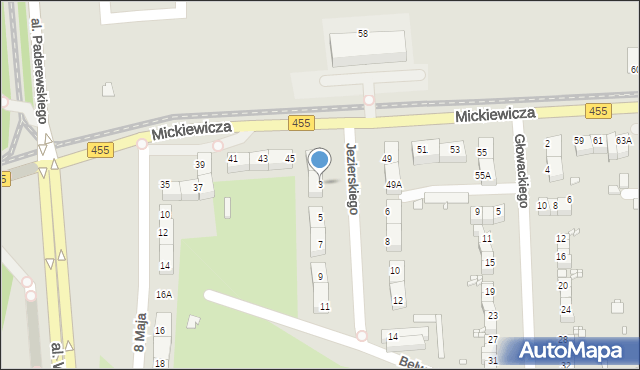 Wrocław, Jezierskiego Franciszka Salezego, ks., 3, mapa Wrocławia