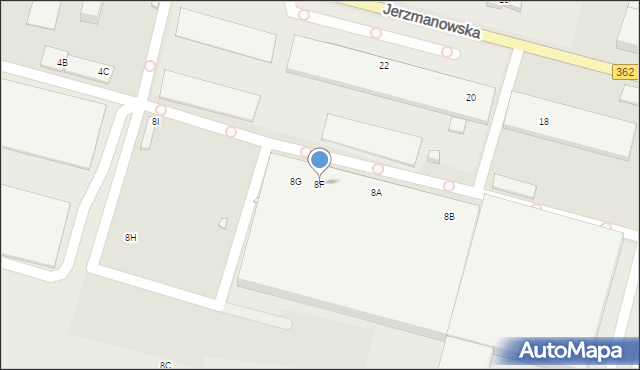 Wrocław, Jerzmanowska, 8F, mapa Wrocławia