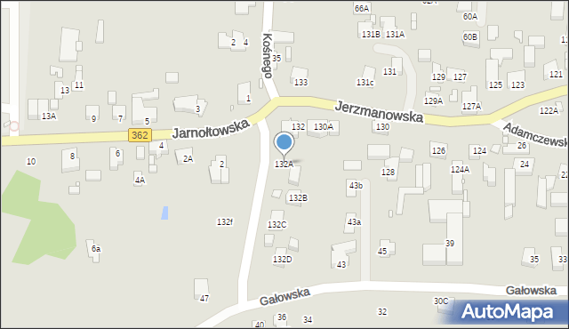 Wrocław, Jerzmanowska, 132A, mapa Wrocławia