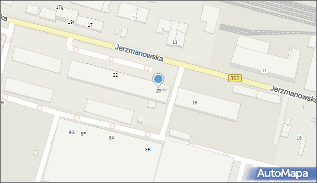 Wrocław, Jerzmanowska, 20, mapa Wrocławia