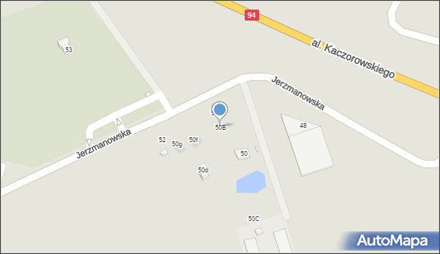 Wrocław, Jerzmanowska, 50B, mapa Wrocławia