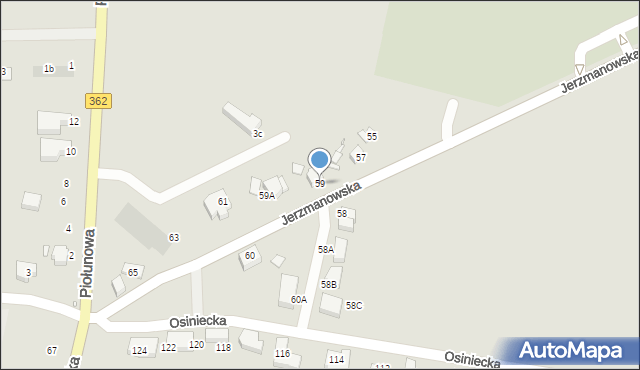 Wrocław, Jerzmanowska, 59, mapa Wrocławia