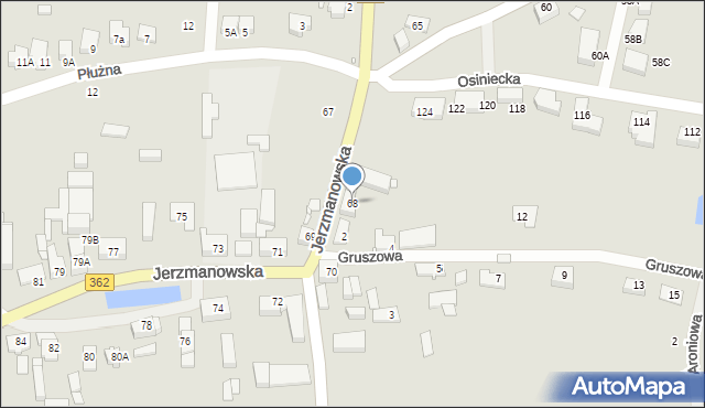 Wrocław, Jerzmanowska, 68, mapa Wrocławia