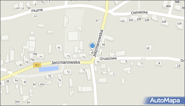Wrocław, Jerzmanowska, 69, mapa Wrocławia