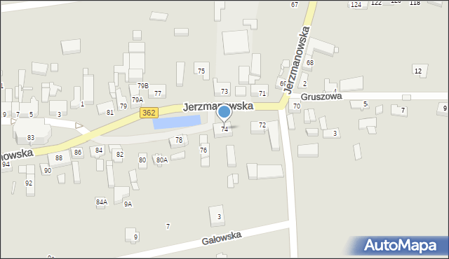 Wrocław, Jerzmanowska, 74, mapa Wrocławia