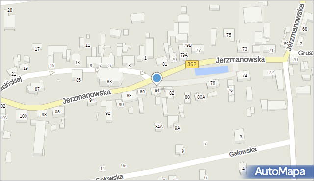 Wrocław, Jerzmanowska, 84, mapa Wrocławia