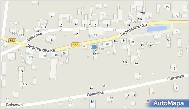 Wrocław, Jerzmanowska, 92, mapa Wrocławia