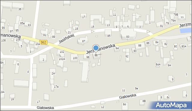 Wrocław, Jerzmanowska, 96, mapa Wrocławia