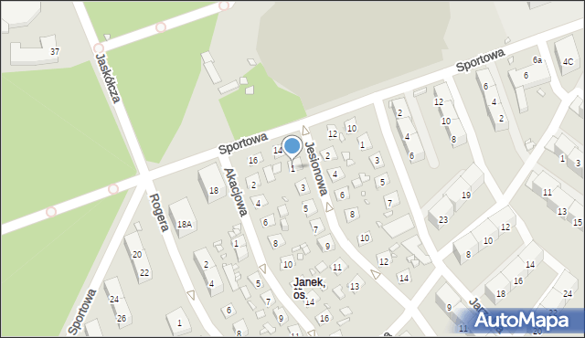 Zabrze, Jesionowa, 1, mapa Zabrza