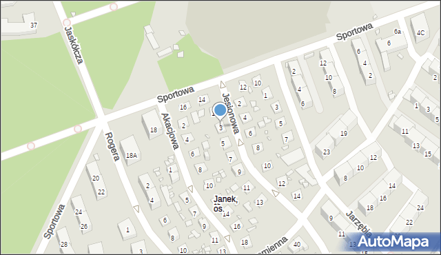 Zabrze, Jesionowa, 3, mapa Zabrza