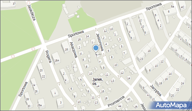 Zabrze, Jesionowa, 5, mapa Zabrza