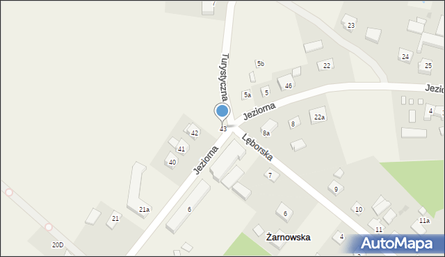 Żarnowska, Jeziorna, 43, mapa Żarnowska