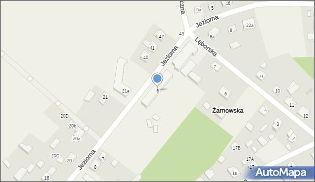Żarnowska, Jeziorna, 6, mapa Żarnowska