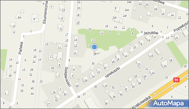 Zbylitowska Góra, Jezuitów, 15, mapa Zbylitowska Góra