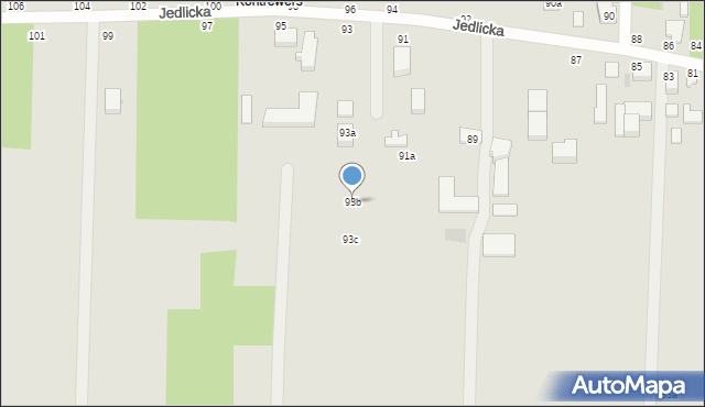 Zgierz, Jedlicka, 93b, mapa Zgierz