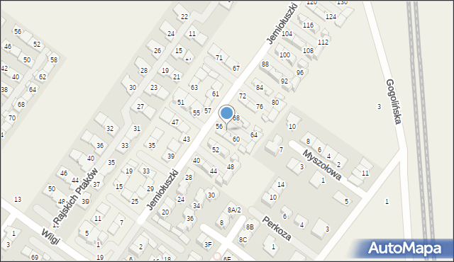 Zgorzała, Jemiołuszki, 58, mapa Zgorzała