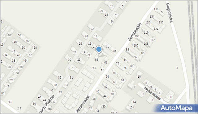 Zgorzała, Jemiołuszki, 65, mapa Zgorzała