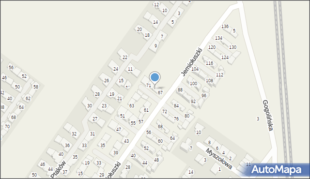 Zgorzała, Jemiołuszki, 69, mapa Zgorzała