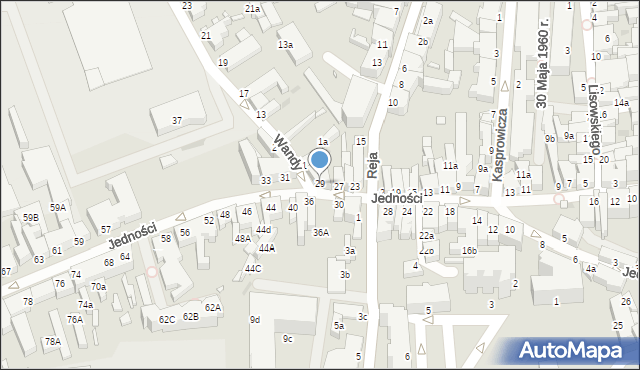 Zielona Góra, Jedności, 29, mapa Zielona Góra