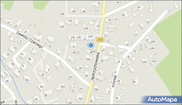 Zielona Góra, Jędrzychowska, 16, mapa Zielona Góra
