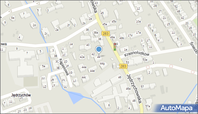 Zielona Góra, Jędrzychowska, 44, mapa Zielona Góra
