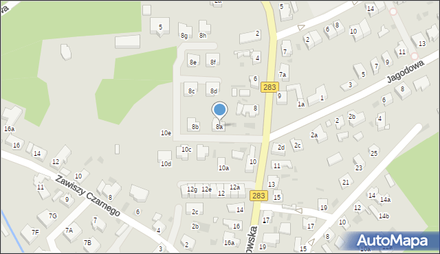 Zielona Góra, Jędrzychowska, 8a, mapa Zielona Góra