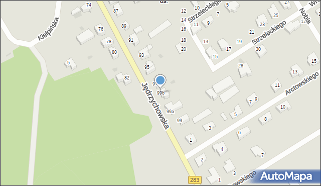 Zielona Góra, Jędrzychowska, 99b, mapa Zielona Góra