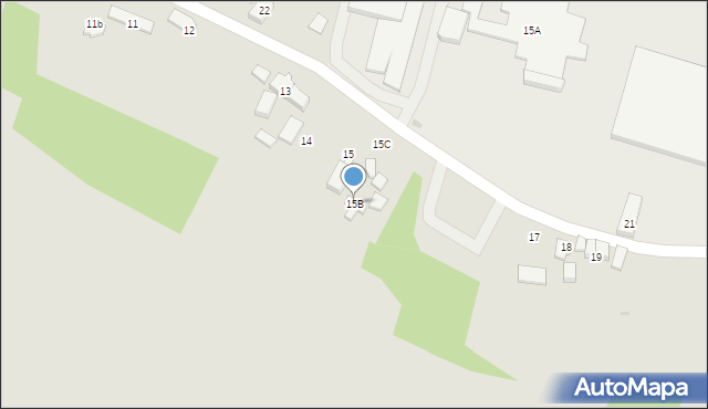 Zielona Góra, Jeleniów, 15B, mapa Zielona Góra