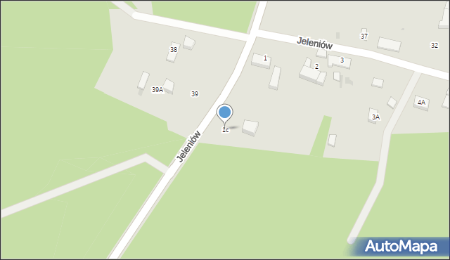 Zielona Góra, Jeleniów, 1c, mapa Zielona Góra