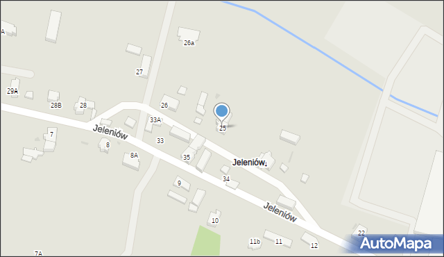 Zielona Góra, Jeleniów, 25, mapa Zielona Góra