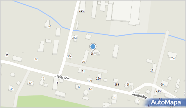 Zielona Góra, Jeleniów, 28A, mapa Zielona Góra