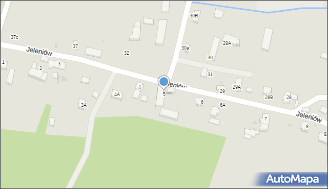 Zielona Góra, Jeleniów, 5, mapa Zielona Góra