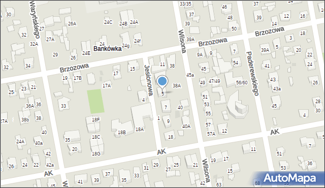 Zielonka, Jesionowa, 5, mapa Zielonka