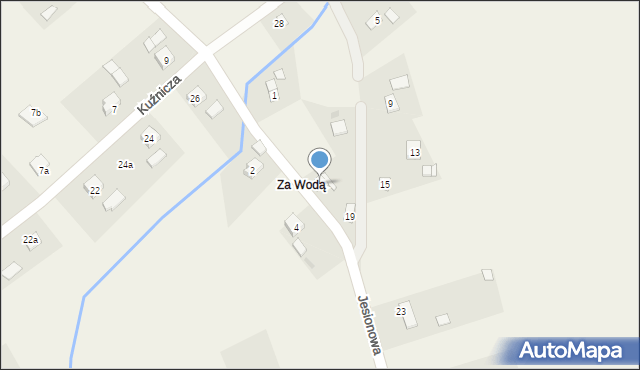 Zręcin, Jesionowa, 17, mapa Zręcin