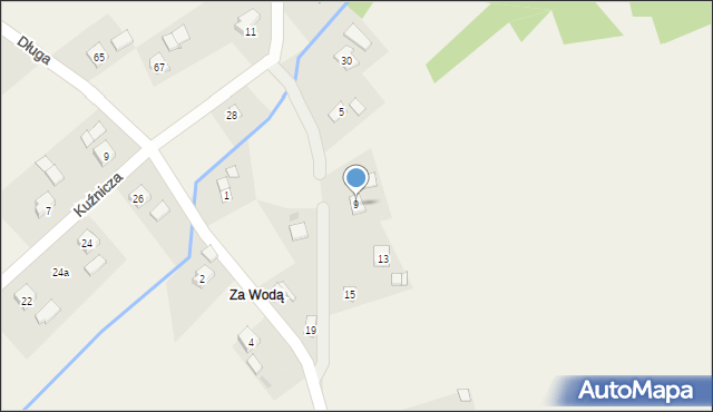 Zręcin, Jesionowa, 9, mapa Zręcin