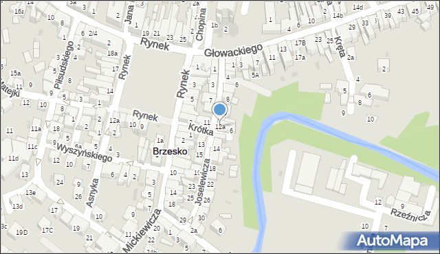 Brzesko, Joselewicza Berka, płk., 12a, mapa Brzesko