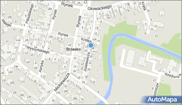 Brzesko, Joselewicza Berka, płk., 16/18, mapa Brzesko