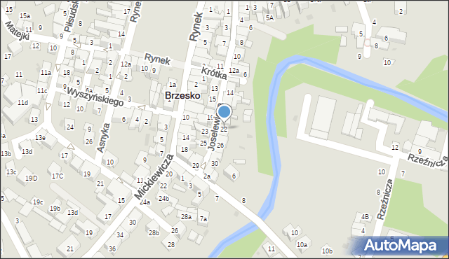 Brzesko, Joselewicza Berka, płk., 22, mapa Brzesko