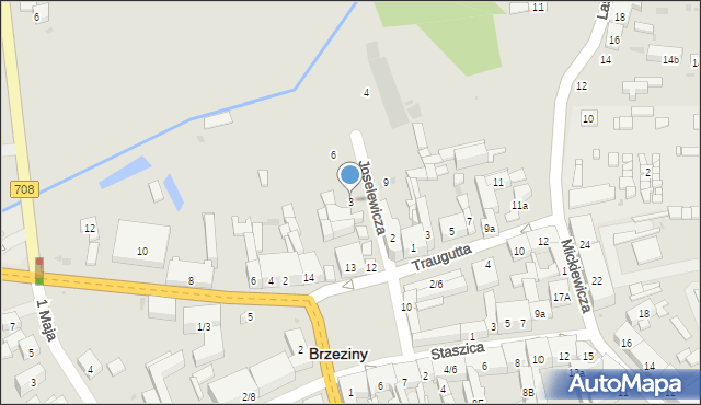 Brzeziny, Joselewicza Berka, płk., 3, mapa Brzeziny