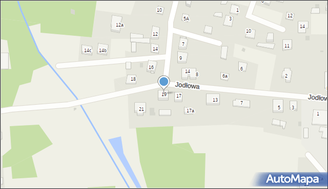 Brzeziny-Kolonia, Jodłowa, 19, mapa Brzeziny-Kolonia