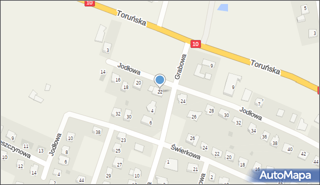 Brzozówka, Jodłowa, 22, mapa Brzozówka