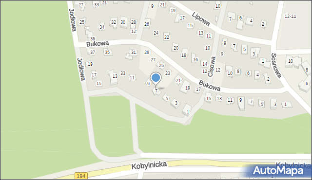 Bugaj, Jodłowa, 7, mapa Bugaj