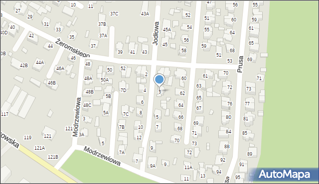 Chełm, Jodłowa, 3, mapa Chełma