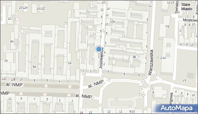 Częstochowa, Joselewicza Berka, płk., 1, mapa Częstochowy