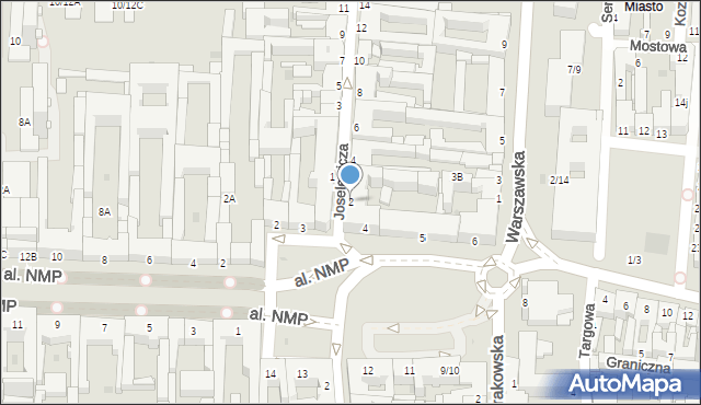 Częstochowa, Joselewicza Berka, płk., 2, mapa Częstochowy