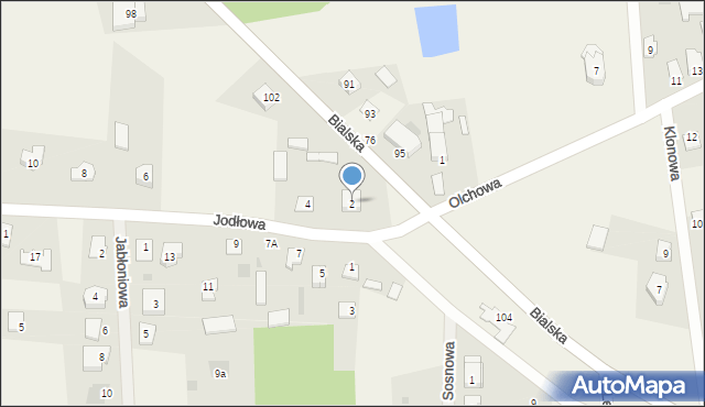 Czosnówka, Jodłowa, 2, mapa Czosnówka