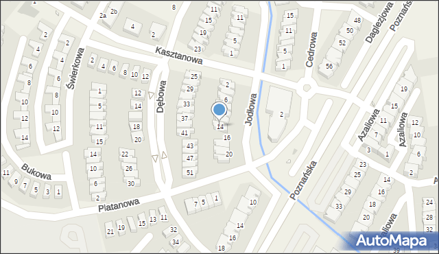 Dąbrówka, Jodłowa, 14, mapa Dąbrówka