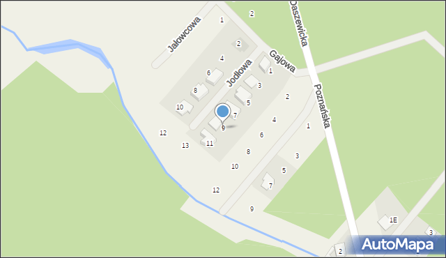 Daszewice, Jodłowa, 9, mapa Daszewice